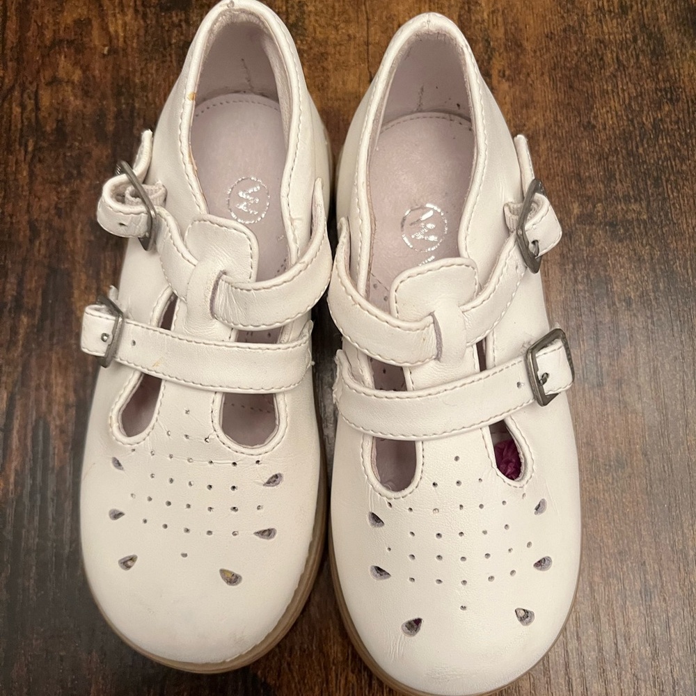 Willits Vintage Girls Mary Jane Shoes Classic Sandal White Leather Size 7.5D EUC